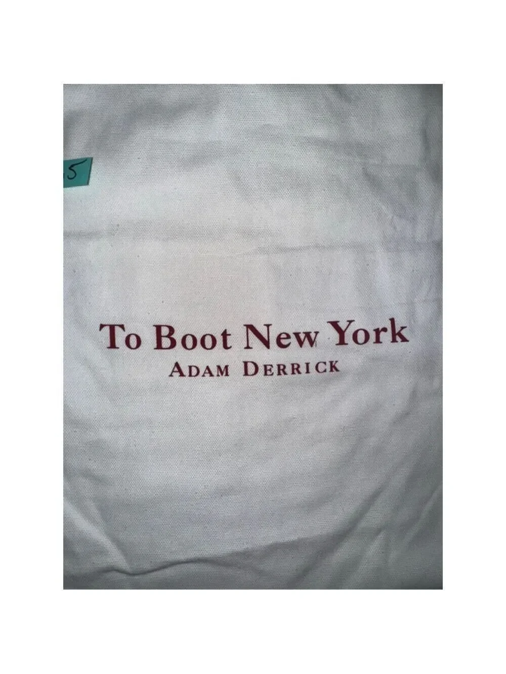 To Boot New York Adam Derrick Dust Bag Cream Red Drawstring 15x11.5